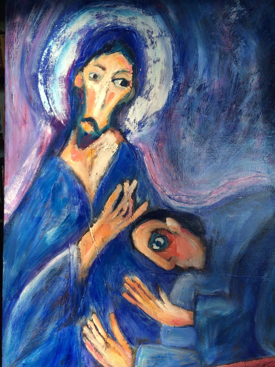 Blue Blessing painting | by Olga Bakhtina