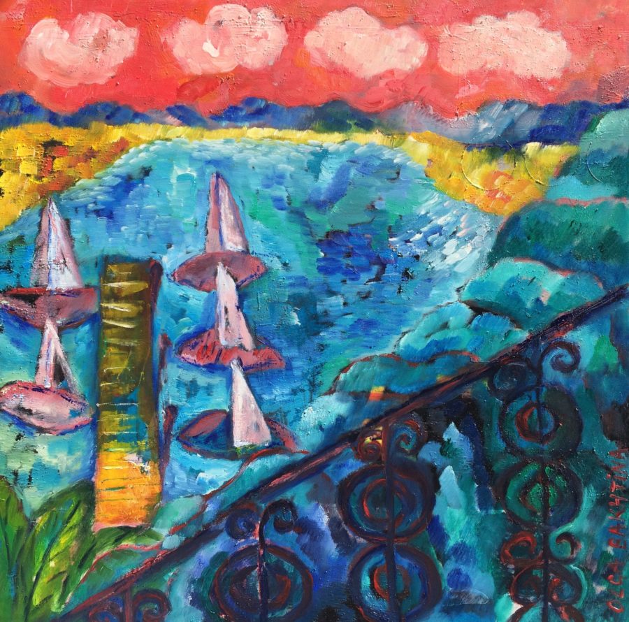 View form the balcony painting | by Olga Bakhtina