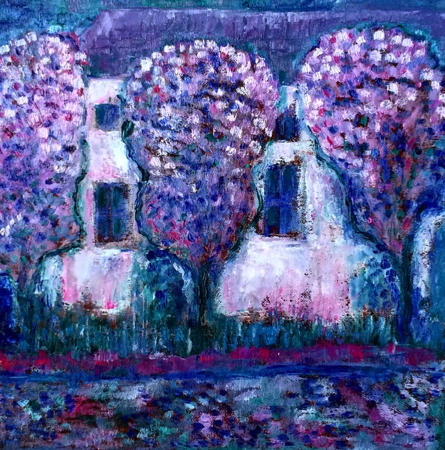 Blooming Jacarandas painting | by Olga Bakhtina